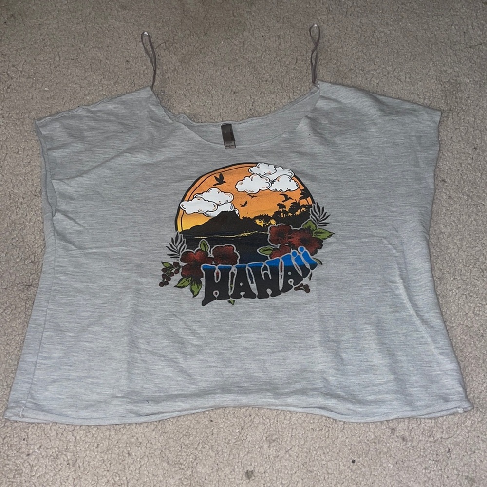hawaii scoop neck crop top